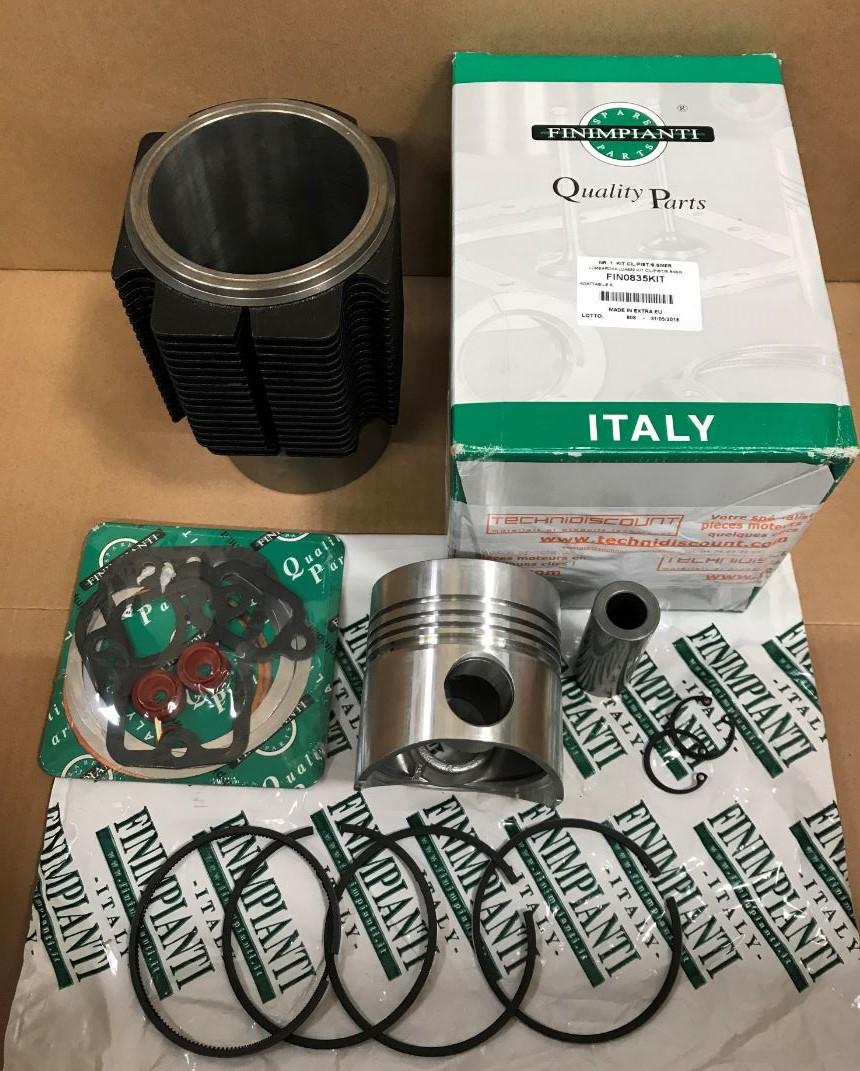 Kit cylindre + piston + pochette rodage FIN0835KIT LOMBARDINI 832 833 834 LDA832 LDA833 LDA834 5LD825 ancien modèle - Equiv. LOMBARDINI 4898008 ED0048980080-S