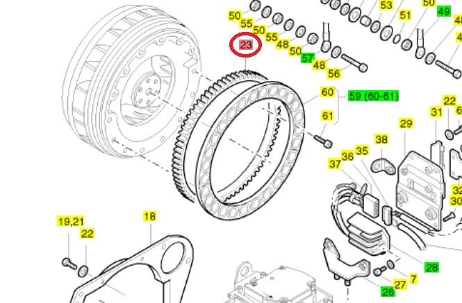 Couronne dentée HATZ 04021210 / Moteur HATZ 1D81 1D60 1D80 1D90 4H50T