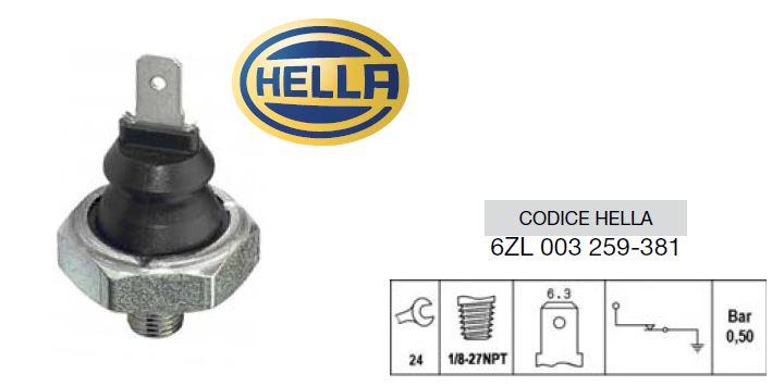 Sonde pression huile HELLA 6ZL003259-381 / JOHN DEERE AT85174 + AR27977 / CERMAG 12910
