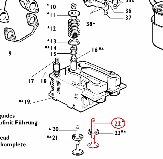 Soupape admission RUGGERINI MD170 MD171 / MD350 MD351 MD358 / RY100 RY101 RY120 RY121 RY125 / LOMBARDINI 15LD500 - 960R058