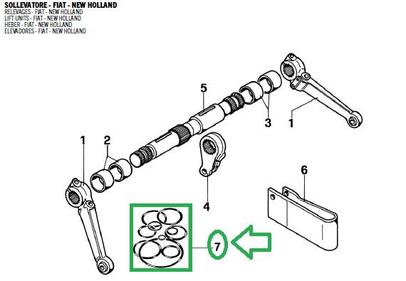 KIT JOINTS DE RELEVAGE POUR TRACTEUR FIAT NEW HOLLAND SOMECA - CERMAG 11486 OEM 1930089