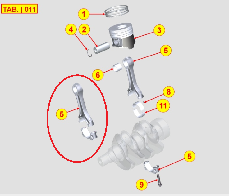 Bielle LDW492 LOMBARDINI 1526309 KOHLER ED0015263090-S