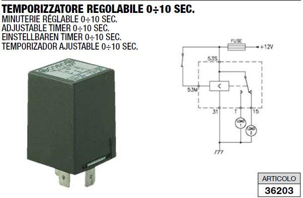 Relai Minuterie reglable  0÷10 SEC - CERMAG  36203 marque COBO