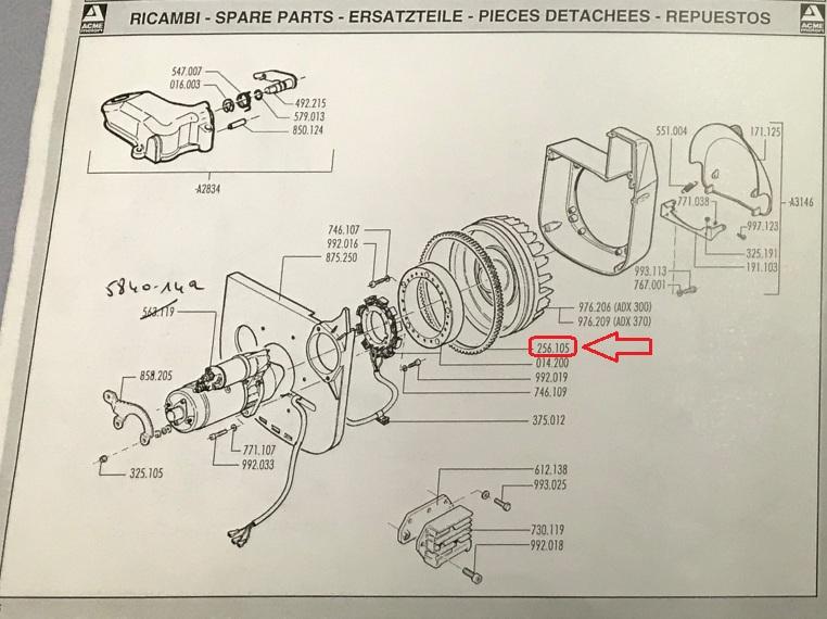 COURONNE DEMARRAGE ADX300 ADX370 - ED00256A1050-S . 256.105
