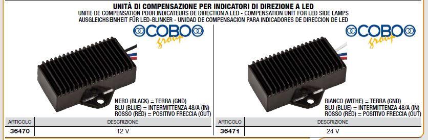 Unite de compensation pour indicateur de direction a LED / COBO Italy - CERMAG 36470 (12V) ou CERMAG 36471 (24V)