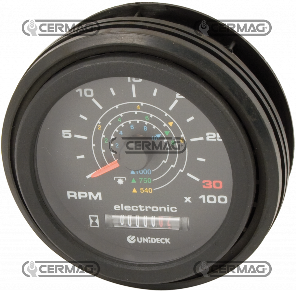 COMPTE TOURS AVEC HORAMETRE - échelle 0÷3000 rpm - fréquence 750 Hz / COBO UNIDECK 07500101