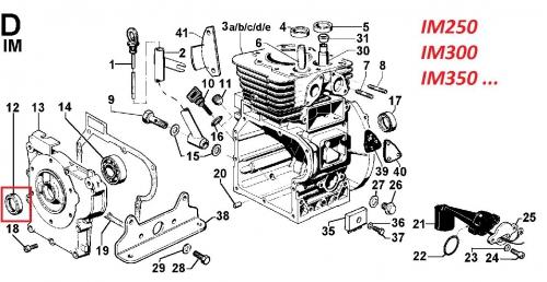 Joint spi IM250 IM300 IM350 IM359 + IM Restyling / 6LD260 6LD325 6LD326 6LD360 6LD400 6LD435 LOMBARDINI Coté Distribution 28x38x7mm ED0012130560-S