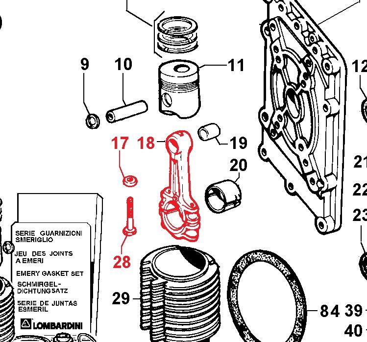 Bielle 6LD435 6LD435/V 6LD435/B1 LOMBARDINI 1526166 (Axe Ø22mm)
