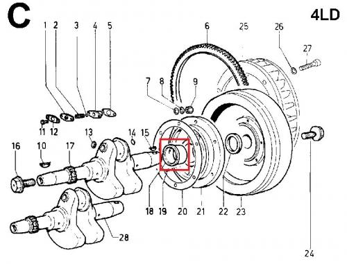 Coussinet banc 4LD640 4LD705 4LD820 LOMBARDINI LDA96 LDA100 (Coté Volant) 1610025 / FIN025MB_STD
