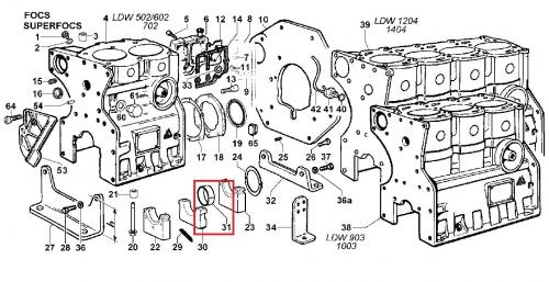 Coussinet ligne LDW602 LDW702 LDW903 LDW1003 LDW1204 LDW1404 FOCS LOMBARDINI - DEUTZ F2M1008 F3M1008 F4M1008 LOMBARDINI 1611193 KOHLER ED0016111930-S - STD 8061620 ; 8061 620 ; ED0080616200  ; ED0080616170 ; 8061617 ; 8061 617