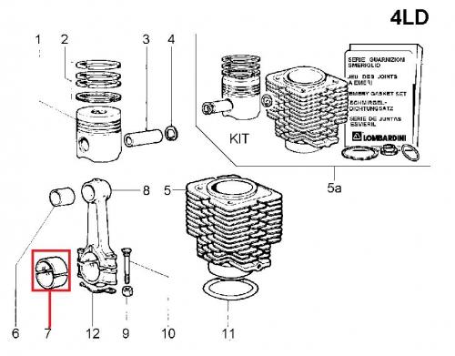 Coussinet bielle 4LD640 4LD705 LDA96 LDA97 LDA100 LDA672 LDA673 LDA674 832 833 834 LOMBARDINI Diesel - 1640024 ED0016400240-S / FIN024CR_STD