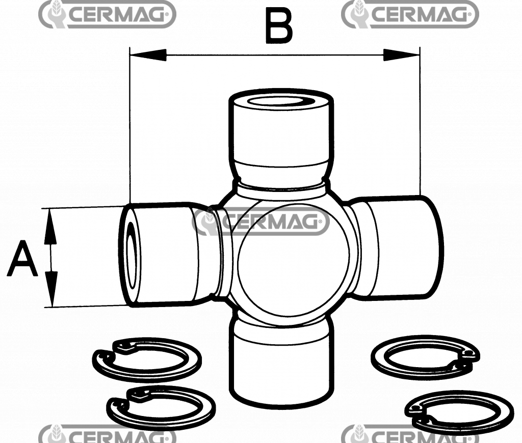 Croisillon de cardan PASQUALI 20x44mm (cermag 30798)
