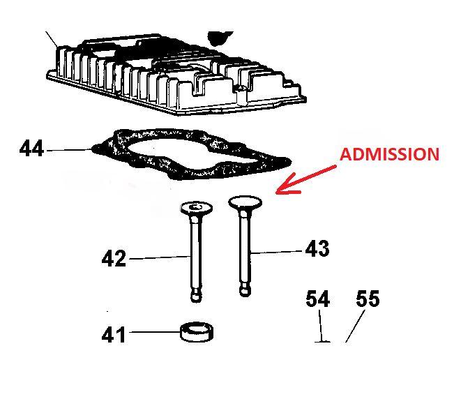 Soupape admission lombardini LGA225 intermotor 9652044