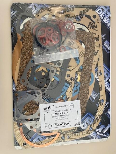 Pochette joints adaptable LDA672 LOMBARDINI - Ref. 4705100000 (FG DEVAB) ou 035728-1000 (GUARNITAUTO) equiv. LOMBARDINI ED0081800280-S / 8180.028 / 276-8180-28