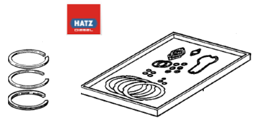 Jeu segments 00571410 + Pochette joints haut moteur 00339410 - HATZ E75 (E75.15) (E75.16)