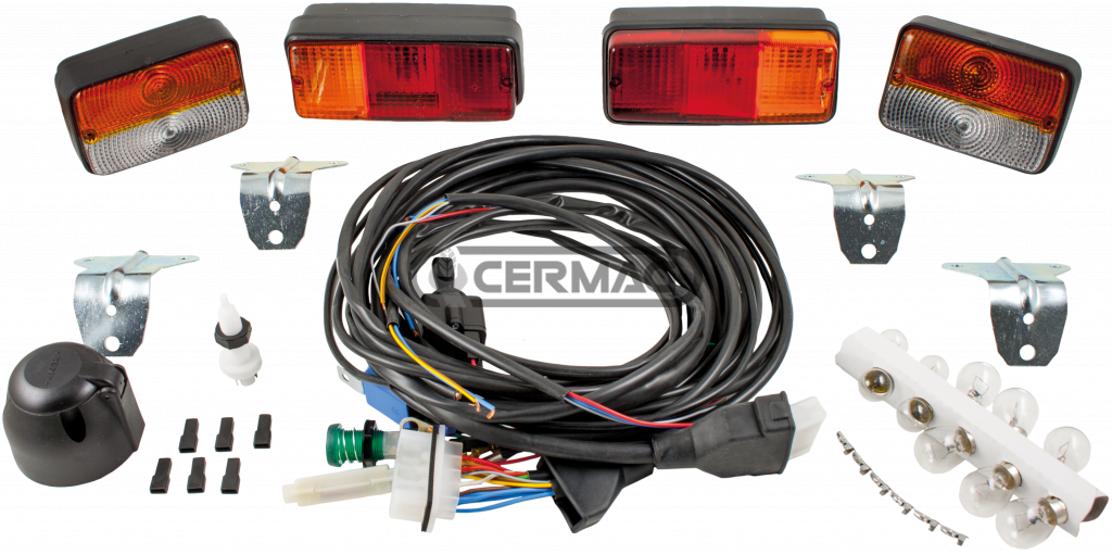 Kit universel pour tracteur phares / feux avant - arriere - CERMAG 35243