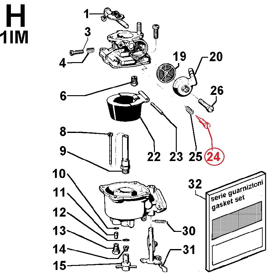 Vis de richesse pour carburateur DELLORTO FVCA2217 & FVCA2419 LOMBARDINI 147.9850.073 KOHLER ED0098500730-S DELLORTO 08214_00