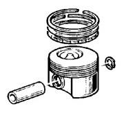PISTON COMPLET (AVEC SEGMENTS) 6502.894 ; ED0065028940-S KOHLER KD500 LOMBARDINI 15LD500 RUGGERINI RY125