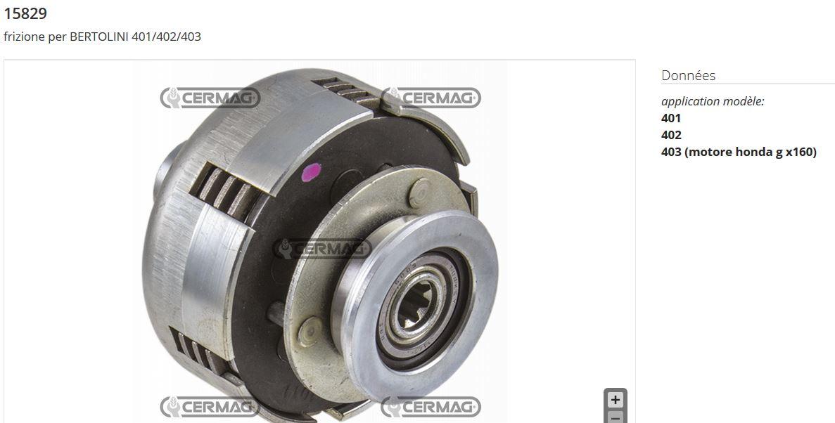 Embrayage BERTOLINI YABE EMAK CAMBIO NIBBI D. Motocoltivatore 401/402/403 (HONDA GX160 GC160 /ACME ALN330 /ROBIN EY20...) CERMAG 15828 / 15829 / 15830 / 15831 / 15832 / 15833