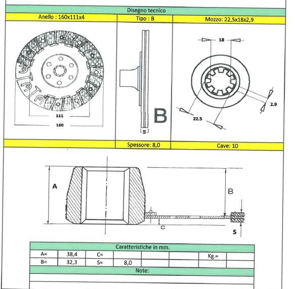 Disque Embrayage pour AEBI AM 30 (>n°3999) ; AM 80 (>n°1306)  (n°1307>)  ; TP 1000 (>n°2399)  ;  TP 1000 (n°2400>3999) ; AM 41 - GUNTHER GG4 40443 054