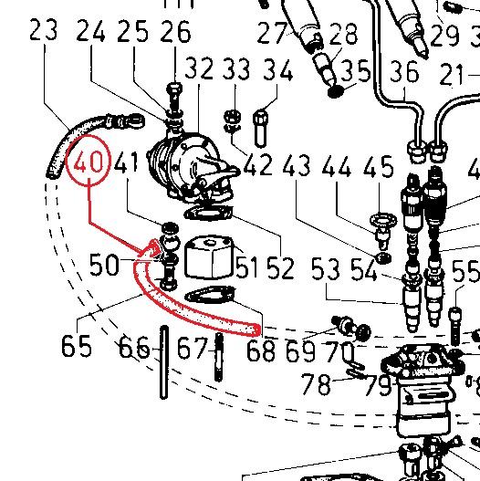 Tuyau de pompe alim. à pompe injection mm235 LOMBARDINI ED0093750050-S ; 904-9575-05