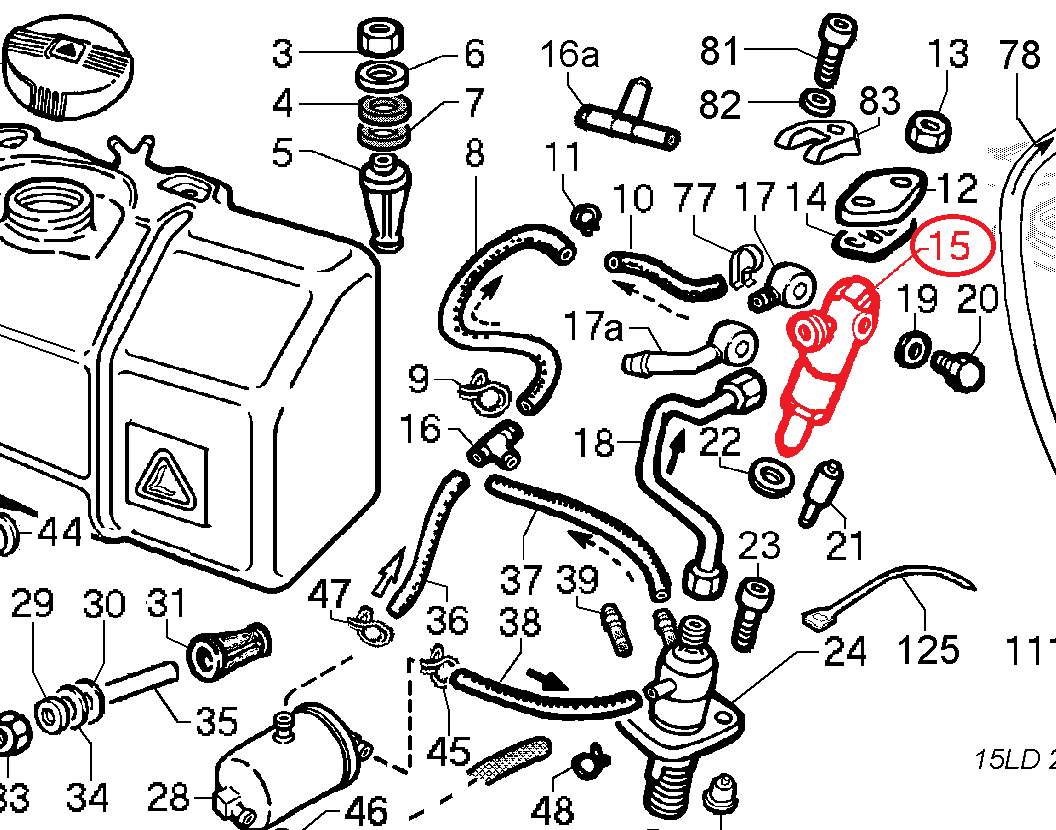 Injecteur complet 5010054 LOMBARDINI 15LD400 KOHLER ED0050100540-S STANADYNE 35516