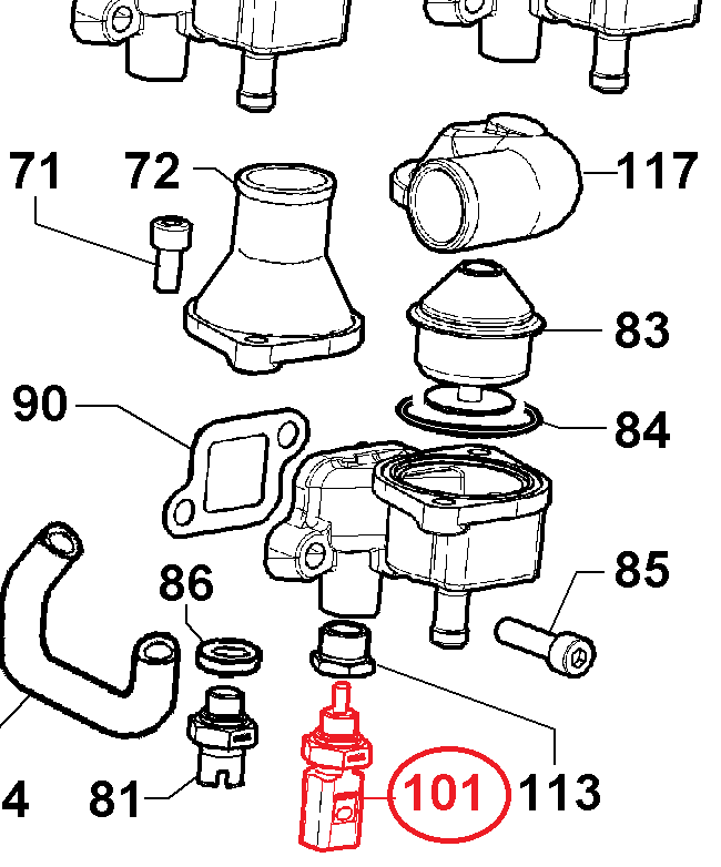 Sonde temperature eau 8089100 ED008089100-S LOMBARDINI KOHLER LGW523 MPI