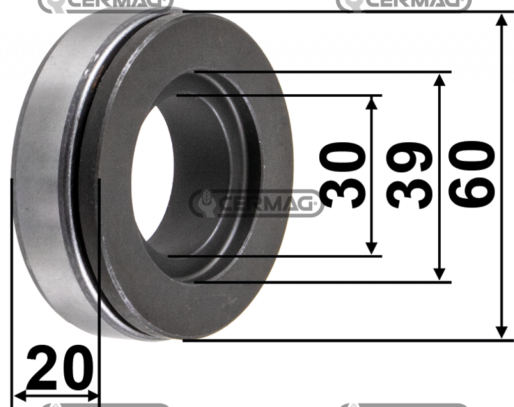 CERMAG 16047 - Palier de butee PASQUALI 910 931 937 940 941 944 945 946 947 946t 986t 988t md23 24 mozzo bombato
