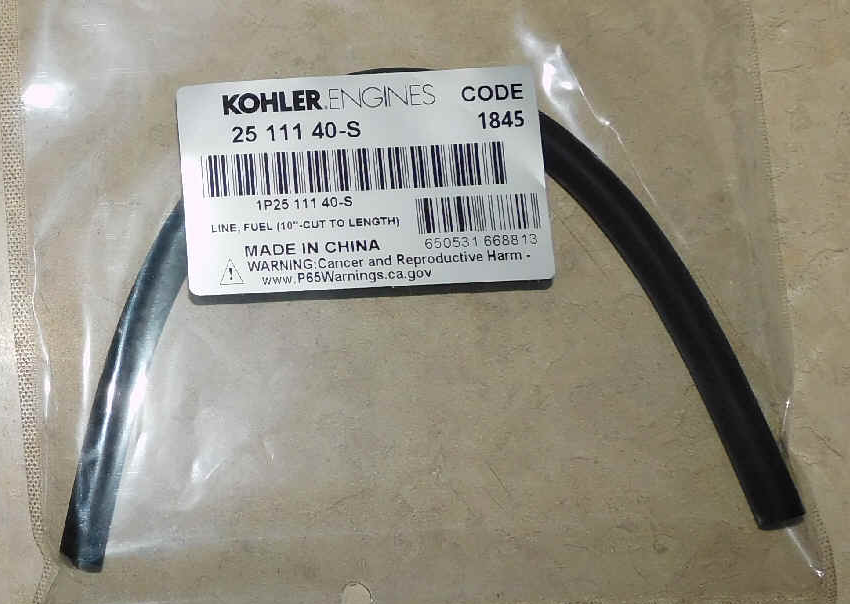 LINE, FUEL (10"-CUT TO LENGTH) 25 111 40-S KOHLER