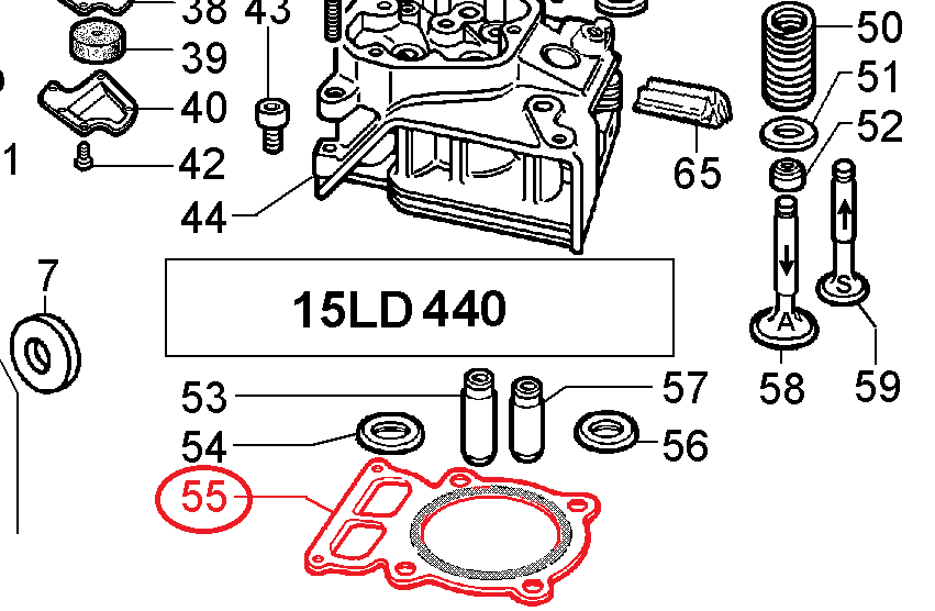 Joint culasse 15LD440 LOMBARDINI KD440 KOHLER Ø86.50mm  LOMBARDINI