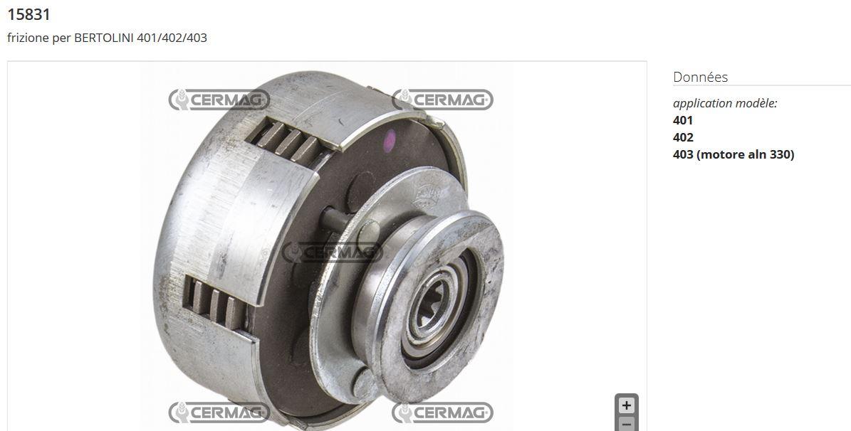 Embrayage BERTOLINI YABE EMAK CAMBIO NIBBI D. Motocoltivatore 401/402/403 (HONDA GX160 GC160 /ACME ALN330 /ROBIN EY20...) CERMAG 15828 / 15829 / 15830 / 15831 / 15832 / 15833