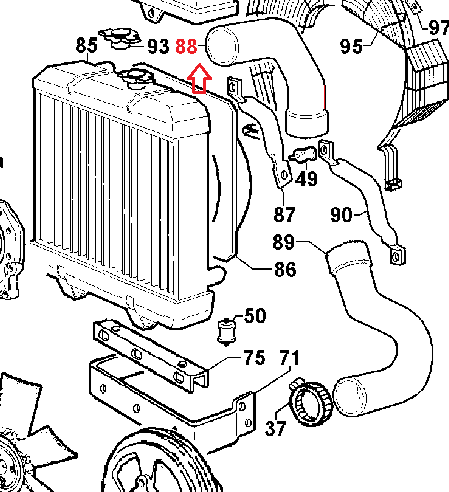 Durite superieur radiateur LDW1503 LDW1603 LDW2004 LDW2204 LDW2204/T KOHLER KDW1603 LOMBARDINI 5365092 KOHLER ED0053650920-S