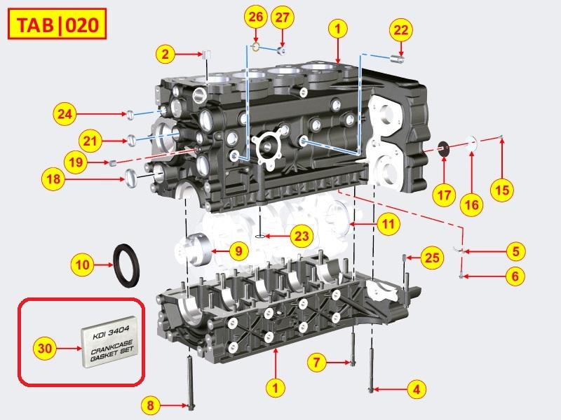Kit de joints ED0082051400-S KOHLER KDI3404 KDI3404TCR (pochette de joints KOHLER)