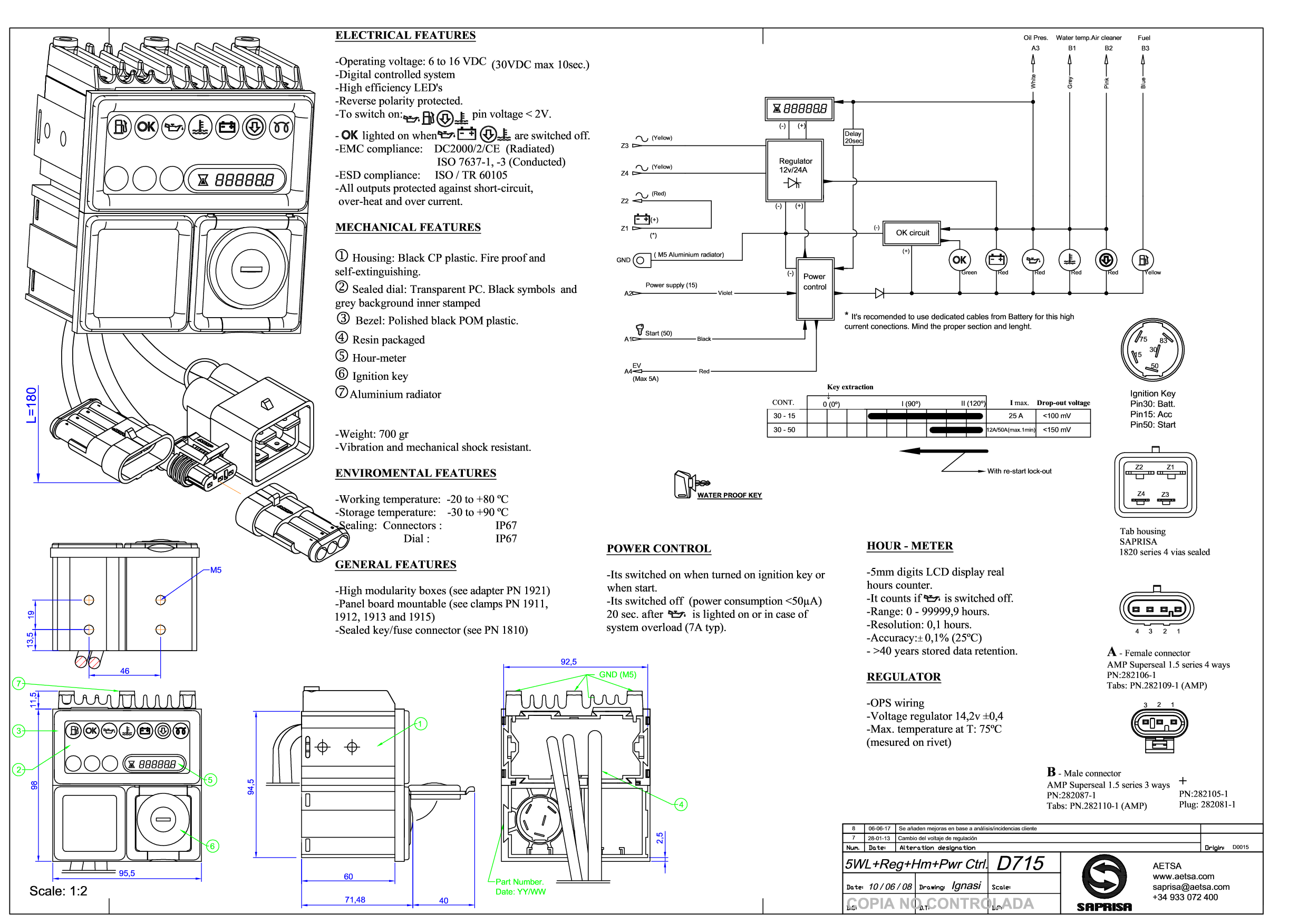 Tableau demarrage LOMBARDINI 7245492 KOHLER ED0072454920-S SAPRISA D715