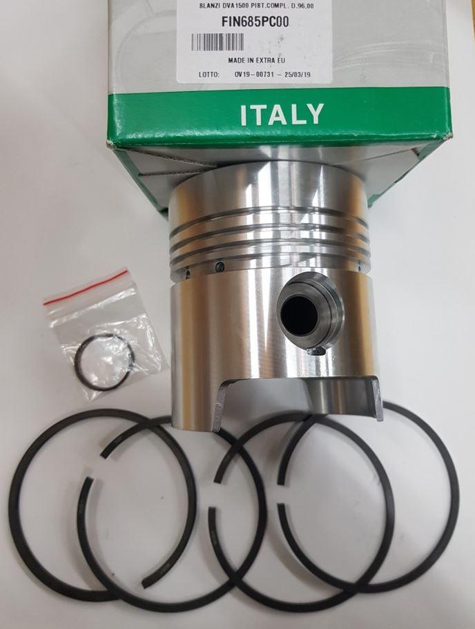 Piston complet DVA1500 DVA220 DVA2900 SLANZI (Alesage Ø96.00mm 6500615 / FIN685PC00 ou Ø96.50mm 6500616 / FIN685PC05)