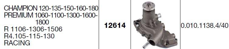 Pompe a eau pour SAME LAMBORGHINI 0.010.1138.4/40 0.010.1138.4/20 0.010.1138.4/30 0.007.0595.4/30  CERMAG 12614