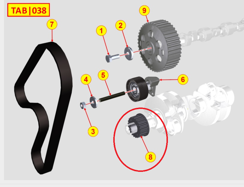 Poulie Pignon distribution LOMBARDINI ED0069752920-S