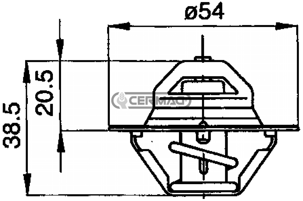 Thermostat CERMAG 12173 - PERKINS LANDINI PF52842 - FIAT - NEW HOLLAND (CNH)  4062141 - 40621714065540 - 40664154138169 - 41387695000358