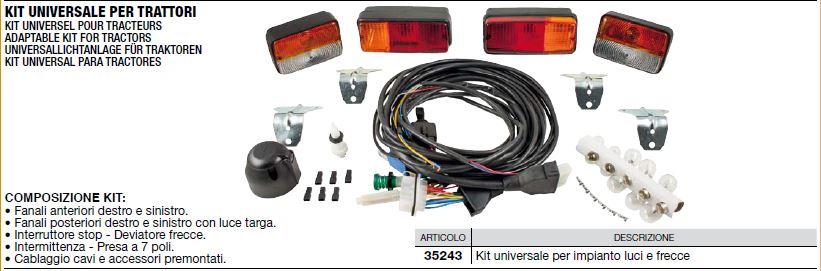 Kit universel pour tracteur phares / feux avant - arriere - CERMAG 35243