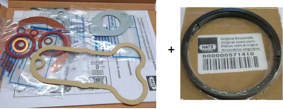 Jeu segments 00571410 + Pochette joints haut moteur 00339410 - HATZ E75 (E75.15) (E75.16)