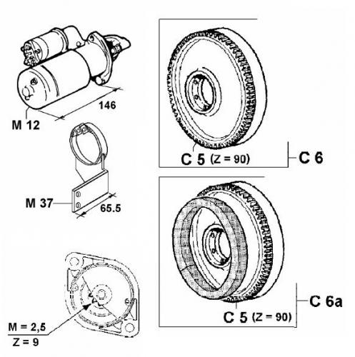 Demarreur FOCS LDW502 LDW602 LDW702 LDW903 LDW1003 LOMBARDINI Pignon Ø29 9 dents (MICROCAR LYRA / VIRGO 1 / LIGIER / JDM / CHATENET / BELLIER / ERAD ...) 5840194 - ED0058401940-S / BOSCH 0001107062 / 0001107051
