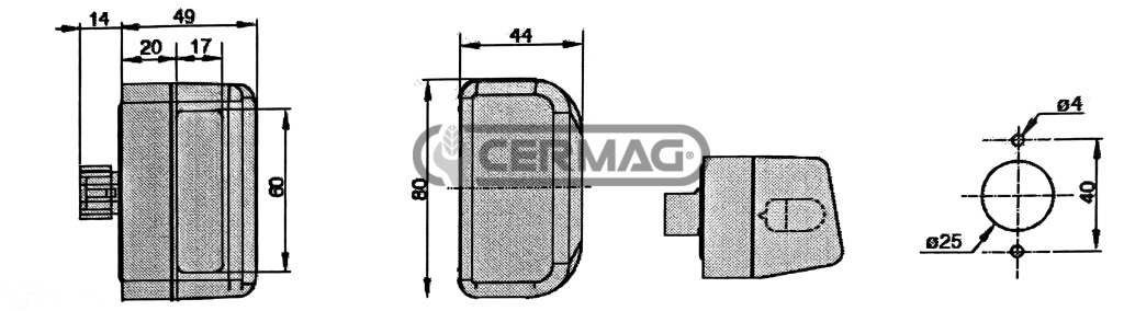 Eclairage Feu Plaque COBO 2.8059.526.0 51413543 581A5991 3679394M91 201324 DEUTZ FAHR HURLIMANN LAMBORGHINI LANDINI Mc CORMICK SAME VALPADANA