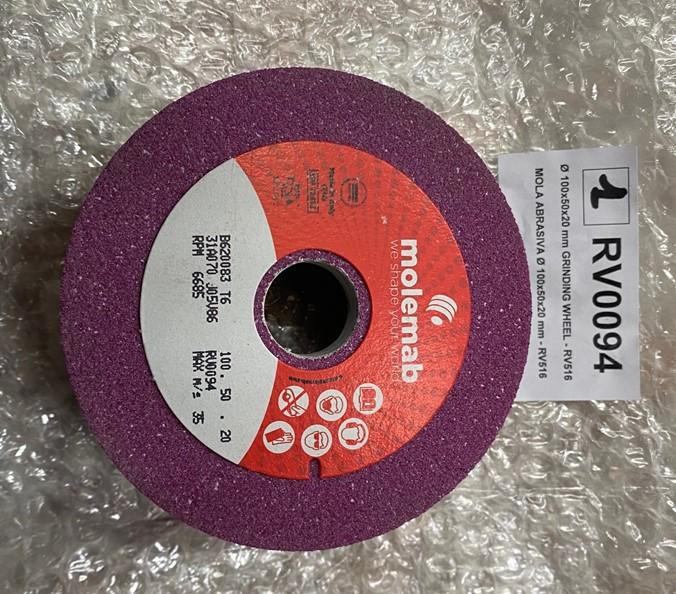 Meule abrasive pour abouter et chanfreiner la tige RV516 + ASM516 - COMEC RV0094 - 31A070 J05V86 - Ø100x50x20 mm MOLEMAB