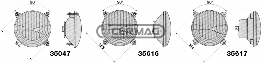 FEU AVANT ENCASTRE DROIT / GAUCHE OEM GOLDONI 02050933 - 02050245 LANDINI 3305625M91 / CERMAG 35047