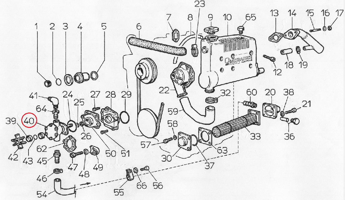 Pompe Eau Mer LDW1603M LDW2204M LDW1503M LDW2004M LOMBARDINI ED0065842460-S / JOHNSON F4 B-9 10-35355-01