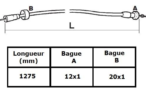 Cable compte-tours BCS SAME LAMBORGHINI (62373 - 825-3220.60)