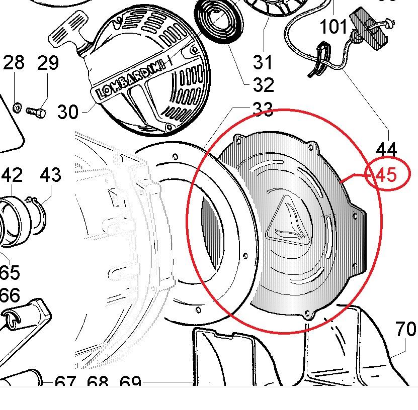 Protection volant moteur 3LD450 3LD510 3LD511 LOMBARDINI 6927227