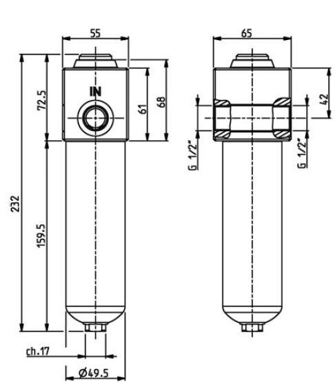 Filtre distributeur electrique 10 micron IKRON Filtre en ligne 1/2'' haute pression pour distributeur electrique avec indicateur visuel de colmatage
