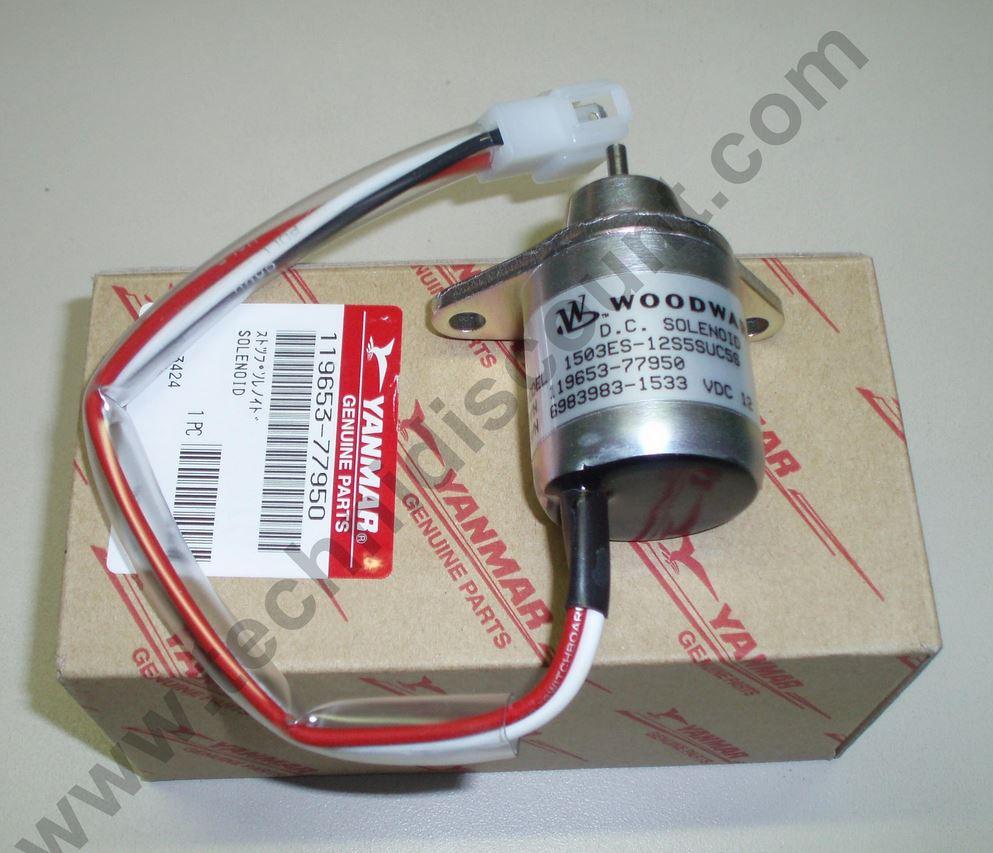 Solenoid YANMAR 1503ES-12S5SUC5S WOODWARD 119653-77950 YANMAR2TN68 3TNE68-EBE 4TNV94L-SFN    4TNV98L-SFN    4TNV106-GGE R55-7  R60-7  3TNE84 / YANMAR 11965377950