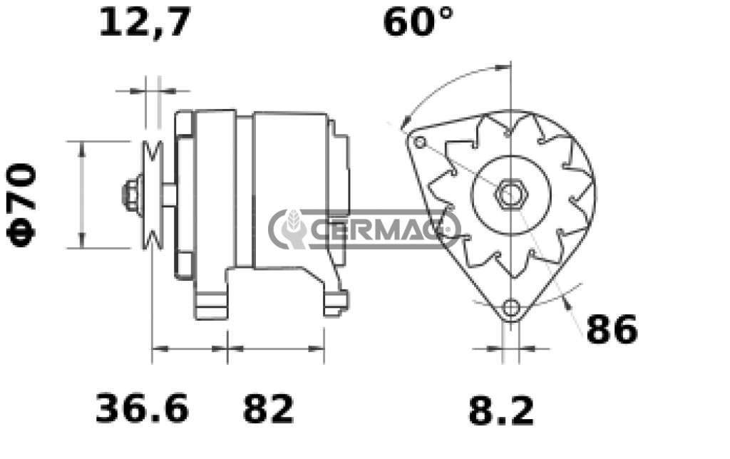 Alternateur 14V 65A OEM 3661191M91 & 3536264M91